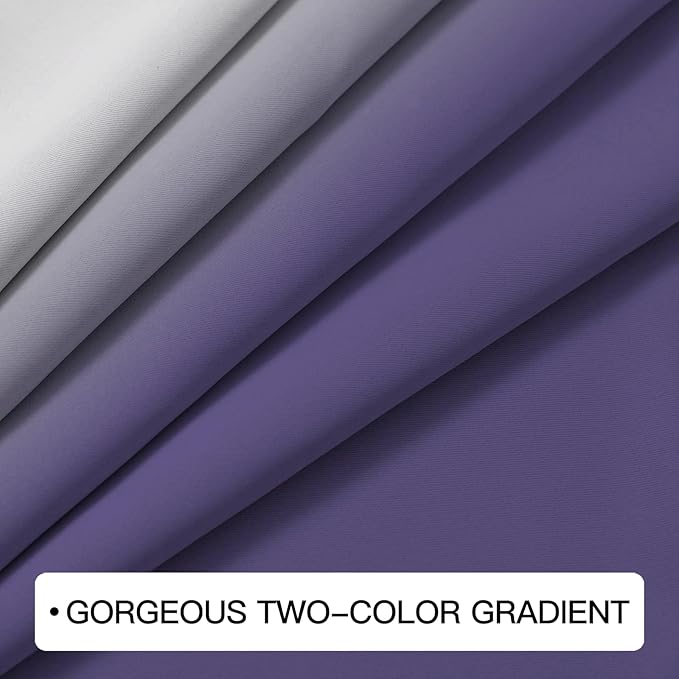 COSVIYA Curtains & Drapes Ombre Lilac Curtains 84 inch Length 2 Panels, Grommet Room Darkening Light Blocking Insulated Thermal Gradient Window Curtains for Bedroom/Living Room,52x84 inches