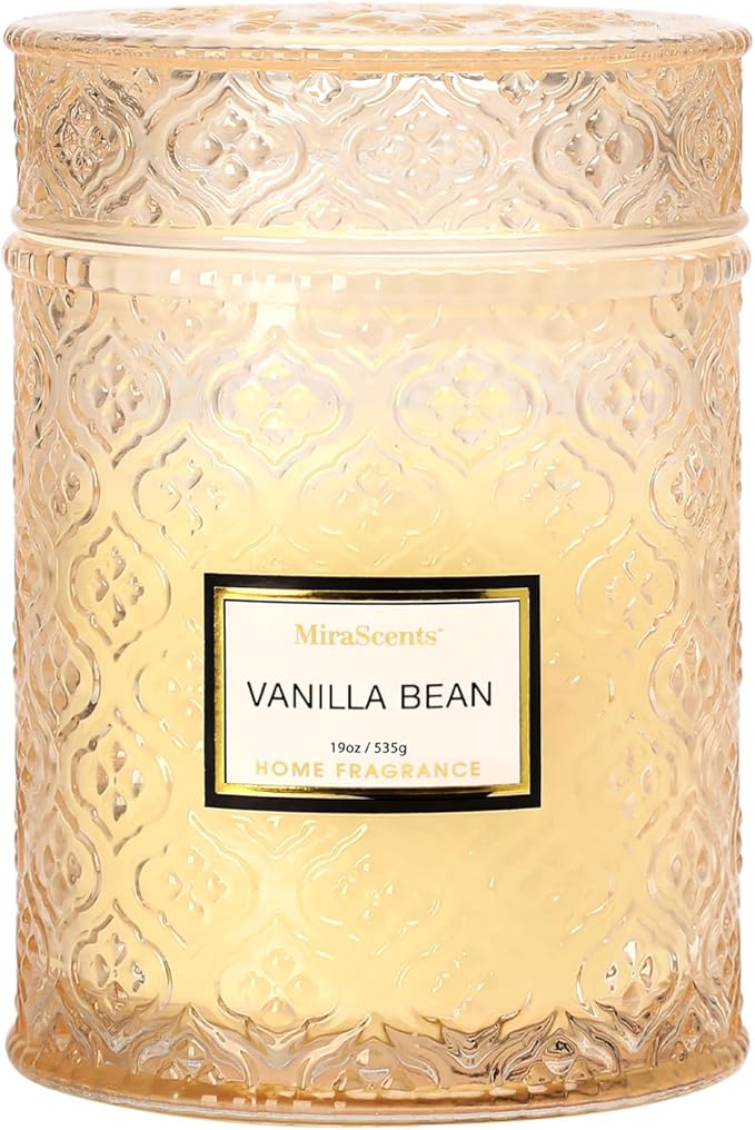 Vanilla Scented Candles, Christmas Winter Vanilla Bean 19oz Candle Gifts for Women, Luxury Large Decorative Candles in Glass, Natural Soy Wax for Home