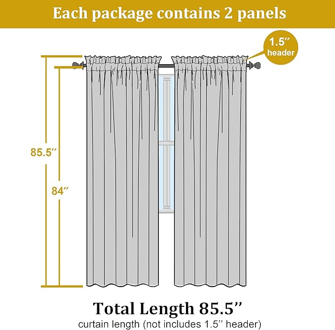OWENIE Aqua Sheer Curtains 84 Inches Long for 2 Panels Set, Solid Light Filtering Voile Sheer Curtains for Living Room Bedroom, Modern Rod Pocket Aqua Curtain, 2 Pcs Total 84 Width 84 Long