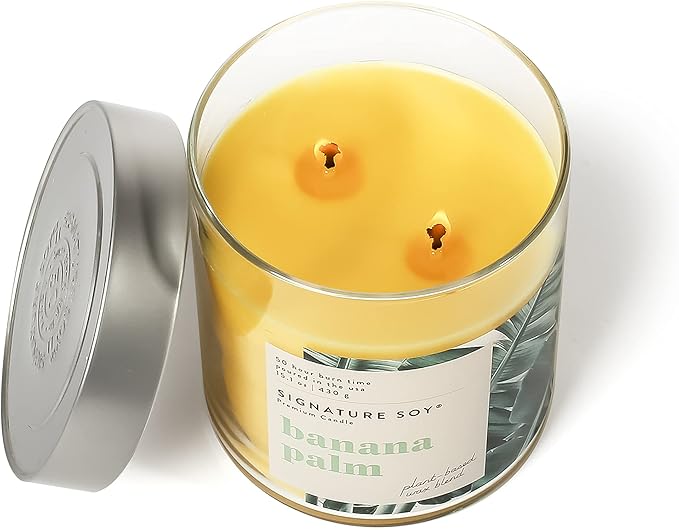 Signature Soy Lidded Banana Palm Scented Candle Large Jar