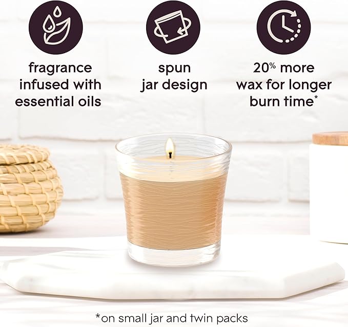 Glade 1-Wick Scented Candle Jar, Vanilla Caramel Twist, Air Freshener Infused with Essential Oils, 4.08 Oz, 2 Count