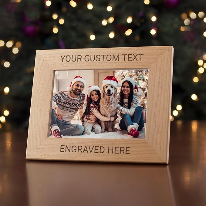 Lifetime Creations Create Your Own Personalized Picture Frame: Engraved Custom Wood Photo Frame, Customizable Gift for Wedding, Anniversary, Birthday (8x10 Inch Landscape)