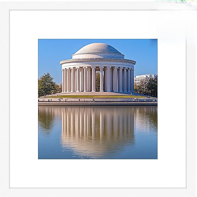 Icona Bay - 12x12 White Picture Frame with Removable Mat to 8x8 Photo - Modern Style Engineered Wood Poster Frame - Wall Mount Only - Bliss Collection