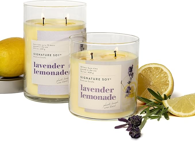 Signature Soy Lidded Lavender Lemonade Scented Candle