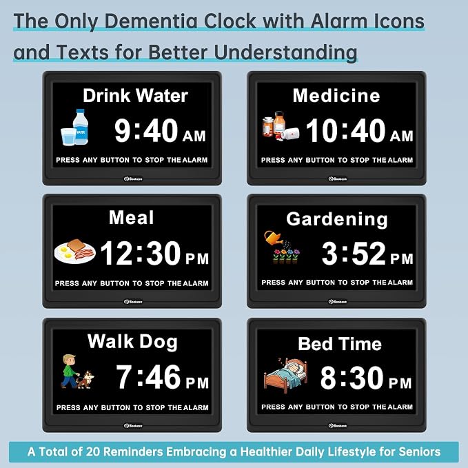 Soobest 12” Dementia Clocks for Seniors Extra Large, Digital Date Day Clock - Image 3