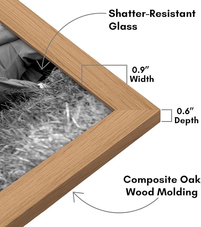 Americanflat Set of 10 Picture Frames with Shatter-Resistant Glass - Gallery Wall Frame Set with Two 8x10, Four 5x7 and Four 4x6 Frames - Signature Collection - Dark Oak