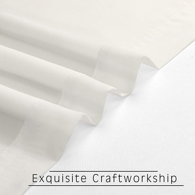 OWENIE Sheer Curtains Ivory 144 inch Extra Long, Elegant and Airy Drapes Translucent Window Treatments for Living Room/Bedroom, Ivory, 2 Panels=84" Wide