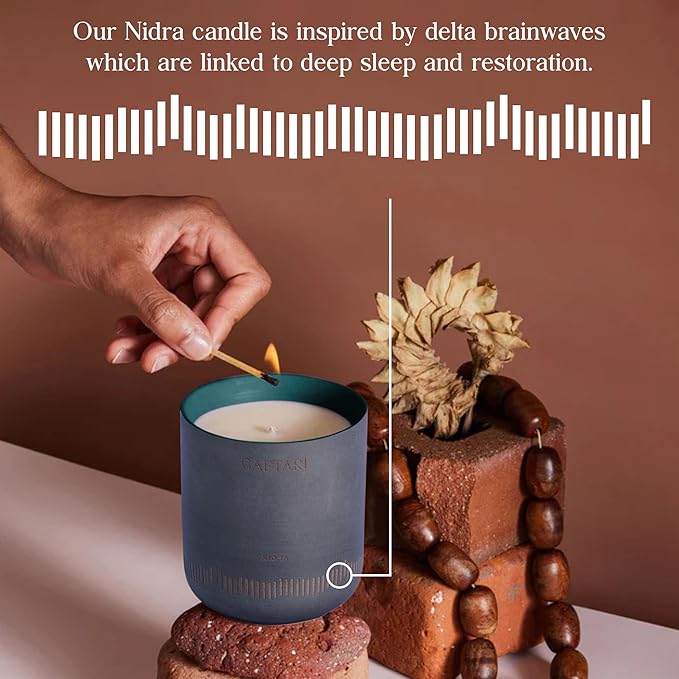 CAFTARI Luxury Aromatherapy Candle | Jasmine, Tuberose & Neroli Scented | 60 Hour Burn | Clean Coconut Soy Wax | Vegan, Gift-Ready Candle for Sleep & Home Spa Feel | Nidra