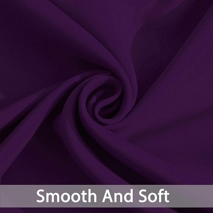 Yakamok Grommet Room Darkening Soft Thermal Insulated Blackout Curtains Window Panels for Bedroom, Width 52 Inch by Length 63 Inch, Purple, Two Curtain Panels