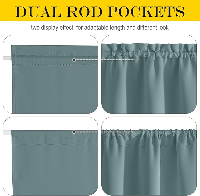NICETOWN Doorway Curtains for Kitchen Window, Thermal Insulated Privacy Protection Blackout Door Curtains for French Door Window Shade with Tieback, 1 PC, 42" x 80", Greyish Blue