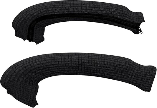 Forcheer Office Chair Armrest Cover With Zipper 15inch Black Stretchable Water Resistant Computer Chair Arm Rest Slipcover for Desk Chairs Arms 2 Pack