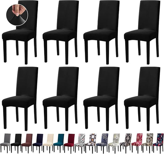 Chair Covers, Stretch Kitchen Chair Covers/Dining Room Chair Covers Set of 8, Removable Washable Dining Chair Slipcovers for Home, Hotel, Banquet