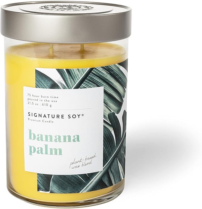 Signature Soy Scented Candle, Banana Palm, Extra Large Jar
