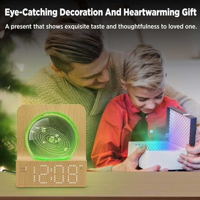 DreamSky Space Alarm Clock for Kids Teens with RGB Night Light for Bedroom - Image 7