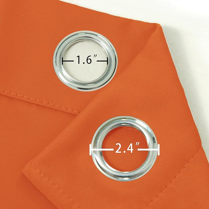 LEMOMO Orange Blackout Curtains/38 x 54 Inch/Set of Two Panels Grommet Living Room Curtains