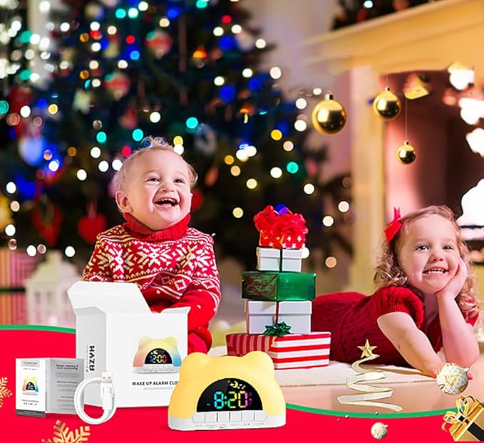 Azyh Alarm Clock for Kids, Ok to Wake Clock with Green Light Red Light, Children's Sleep Trainer,10 Ringtones,3 Brightness, Dual Alarms, Digital Alarm Clock for Adults Boy Girl Toddler Bedroom - Image 9