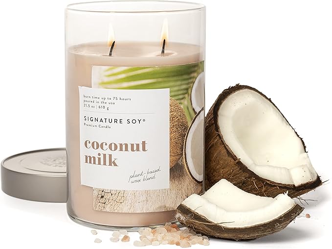 Signature Soy Lidded Coconut Milk Scented Candle, Extra Large Jar