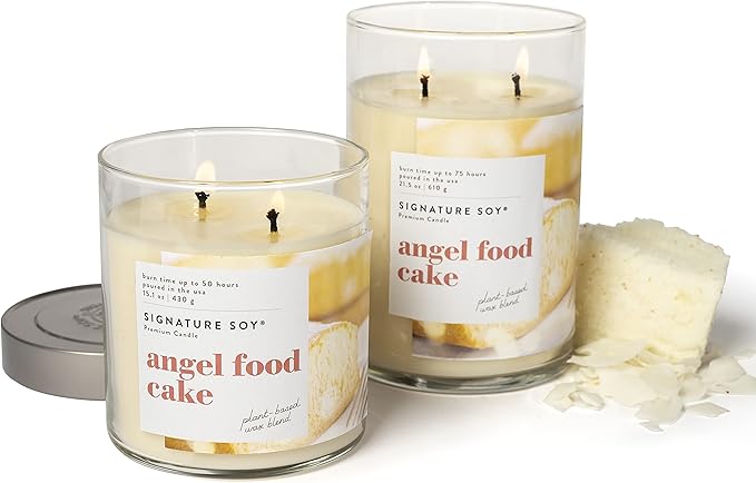 Signature Soy Lidded Angel Food Cake Scented Candle, Extra Large Jar