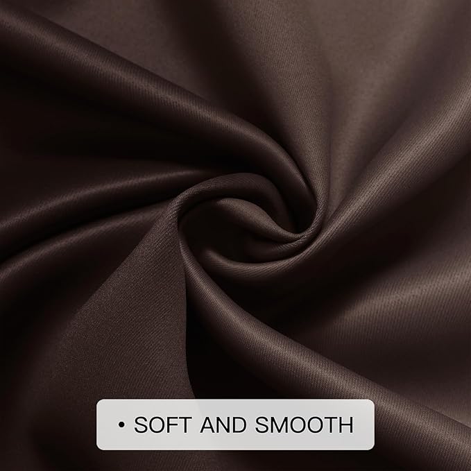 COSVIYA Curtains & Drapes Ombre Brown Curtains 63 inch Length 2 Panels, Grommet Room Darkening Light Blocking Insulated Thermal Gradient Window Curtains for Bedroom/Living Room,42x63 inches