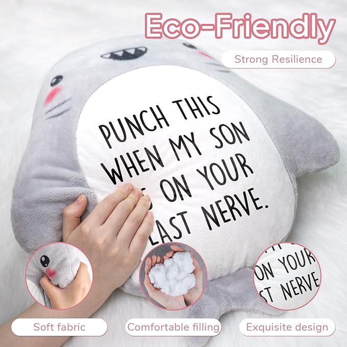 Funny Daughter in Law Gifts - Novelty Cute Shark Pillow- Mothers Day/Wedding/Bridal Shower/Birthday Gifts for Daughter in Law, Future DIL, Sons Girlfriend, 15”×15”
