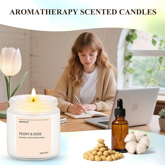 Scented Candles Gift Set, 8 Pack Soy Wax Candles for Home, Spring Summer Floral Fresh Aromatherapy Scents, Gifts for Women, Birthday