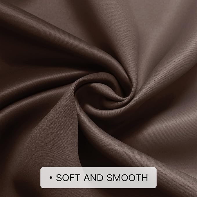 COSVIYA Curtains & Drapes Ombre Brown Curtains 84 inch Long 2 Panels Set, Grommet Room Darkening Light Blocking Insulated Thermal Gradient Window Panels for Bedroom/Living Room,42x84 inches