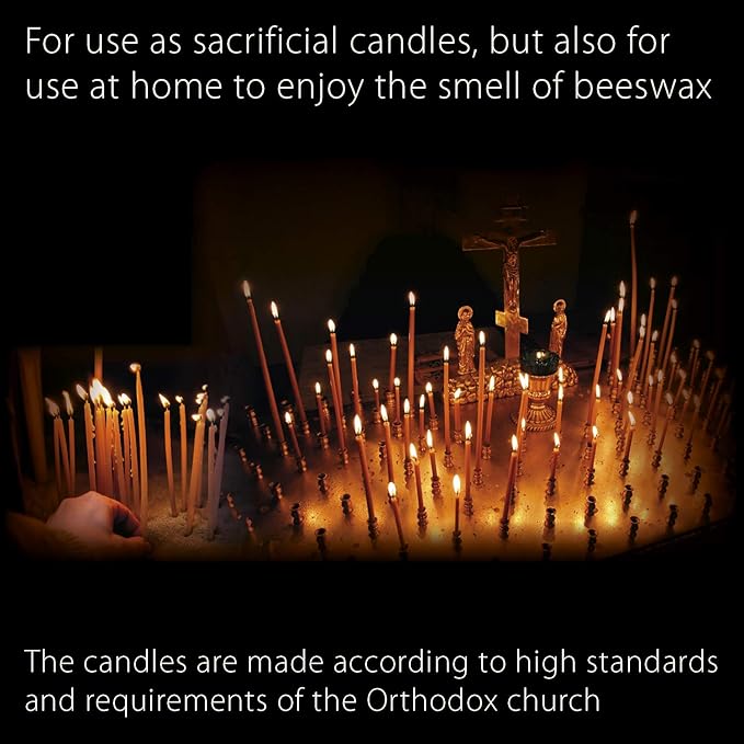 Danilovo Pure Beeswax Candles - Honey-Scented, Decorative Thin Taper Candles - Ideal for Birthday Decoration or Church Prayers - Drip Free, Tall & Smokeless Pack of 100 pcs, 6.5 x 0.22 inch