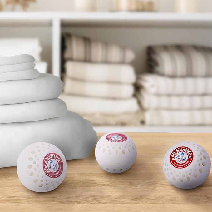 Arm & Hammer OdorBusterz?? Odor Eliminator Balls, White Linen, 3 Count ?€? Baking Soda Odor Control for Closets, Drawers, Hampers & Small Spaces