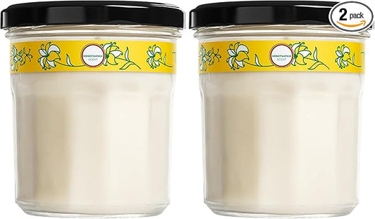 MRS. MEYER'S CLEAN DAY Soy Aromatherapy Candle, 35 Hour Burn Time, Made with Soy Wax and Essential Oils, Honeysuckle, 7.2 Oz (Pack of 2)