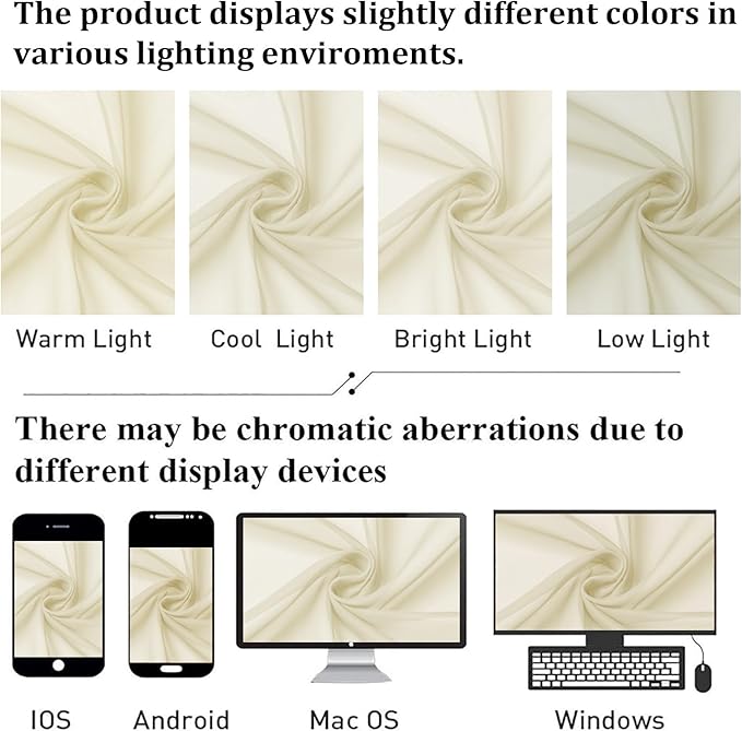 Lecloud Cream Sheer Curtains 84 Inches Long 2 Pcs, Dual Rod Pocket Breathable Rustic Living Room Curtains for Bedroom Dining Room, Home Decor Light Filtering Drapes, Each Panel 59" W x 84" L