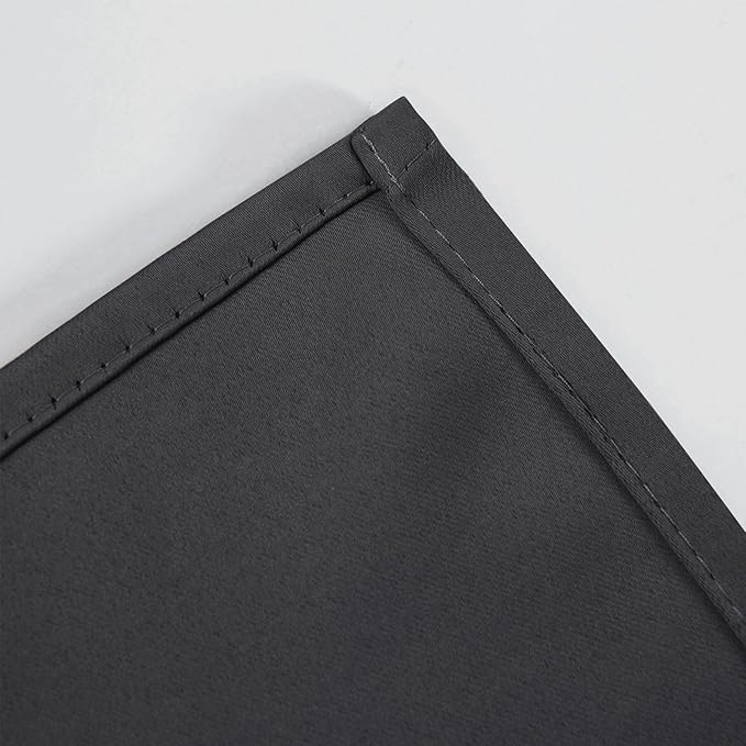 LEMOMO Blackout Curtains 66 x 54 Inch Long Dark Grey Curtains Set of 2 Panels Room Darkening Curtains for Bedroom and Living Room