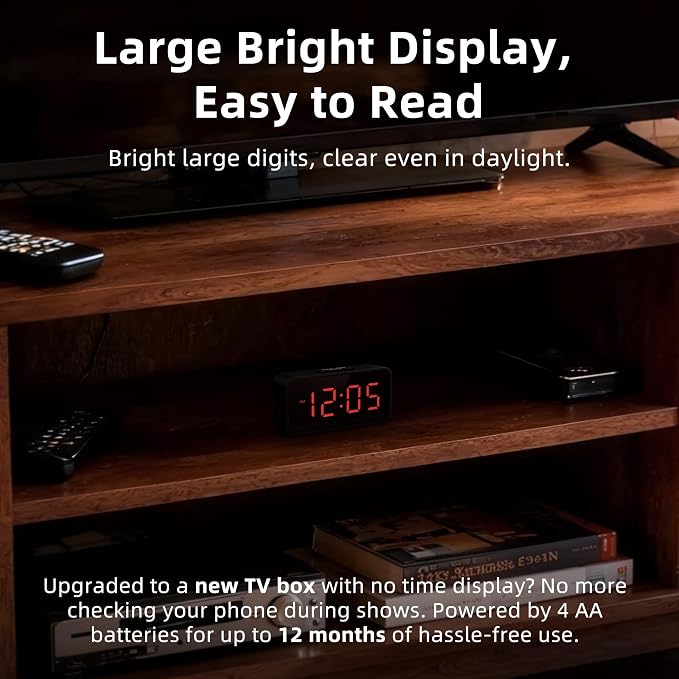 Battery Operated Small Alarm Clock: Compact Cordless Design - Image 5