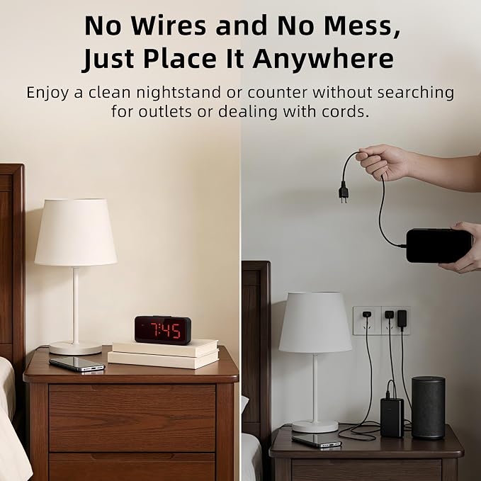 Battery Operated Small Alarm Clock: Compact Cordless Design - Image 2