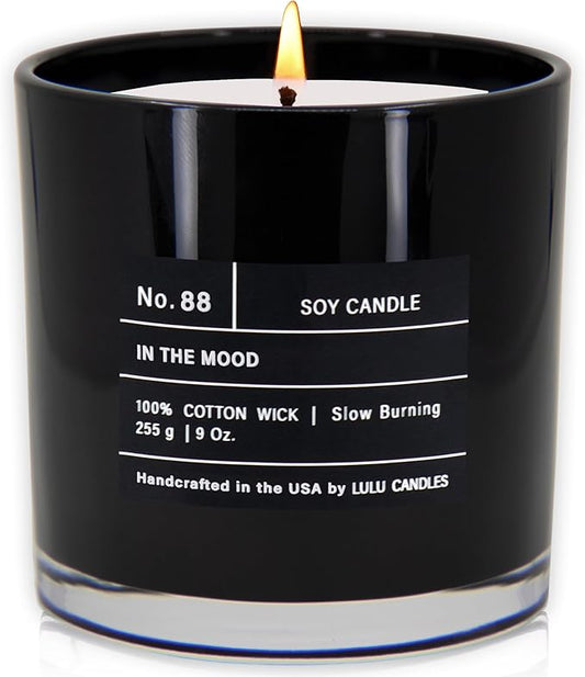 Lulu Candles | in The Mood | Luxury Scented Soy Jar Candle | Hand Poured in The USA | Highly Scented & Long Lasting- 9 Oz.