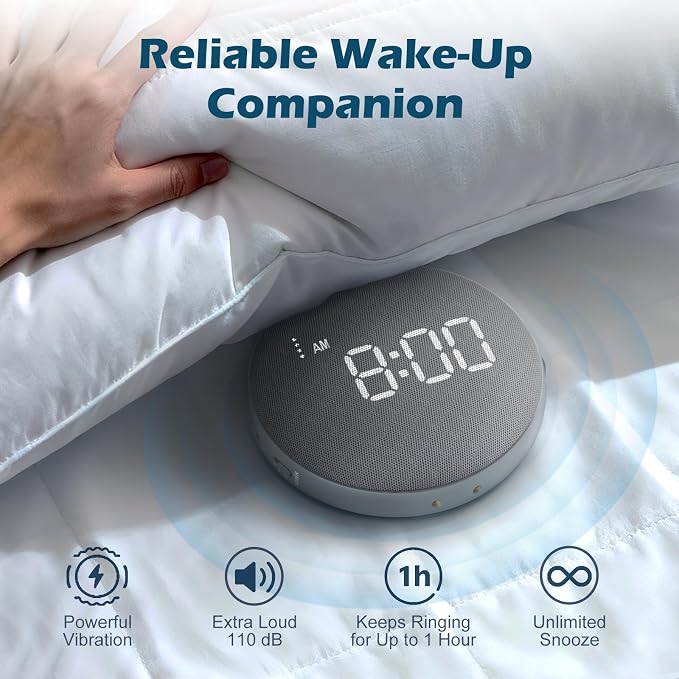 REACHER Super Loud Vibrating Alarm Clock for Heavy Sleepers Adults Teens - Image 2
