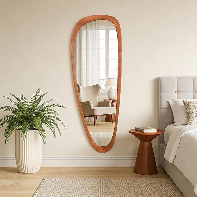 WallBeyond Asymmetrical Mirror, Irregular Mirror Full Length, Boho Wall Mirrors Decorative for Bedroom Living Room Entryway Hall, Mid Century Modern Decor 60" H x 22" W