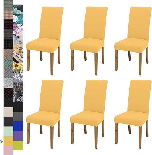 BIETYONE Chair Covers,Dining Room Chair Covers Set of 6,Stretch Kitchen Chair Cover,Washable Dining Chair Cover,Parsons Chair Slipcovers Protective,for Home,Restaurant,Banquet