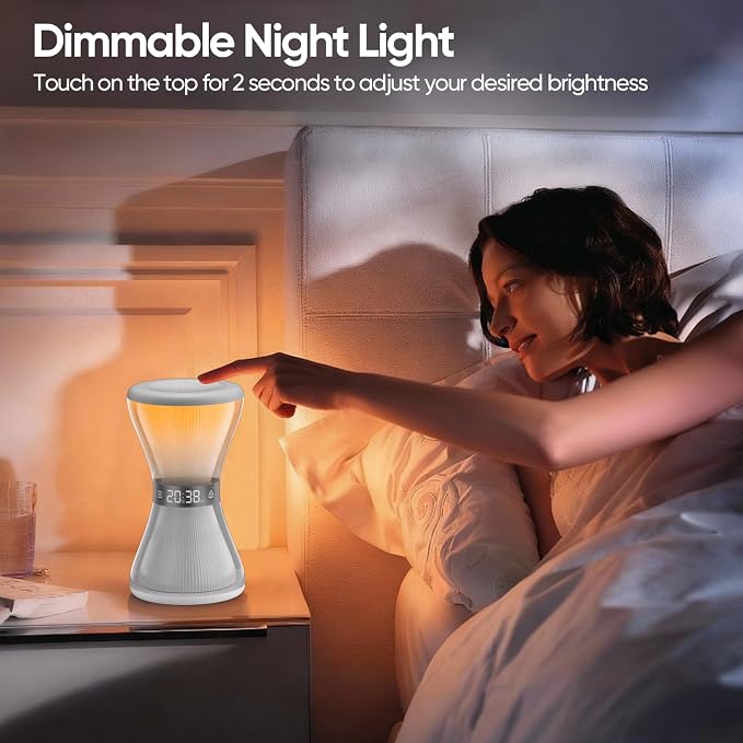 RGB Night Light Alarm Clock, Digital Alarm Clock with Hourglass Shape - Image 3