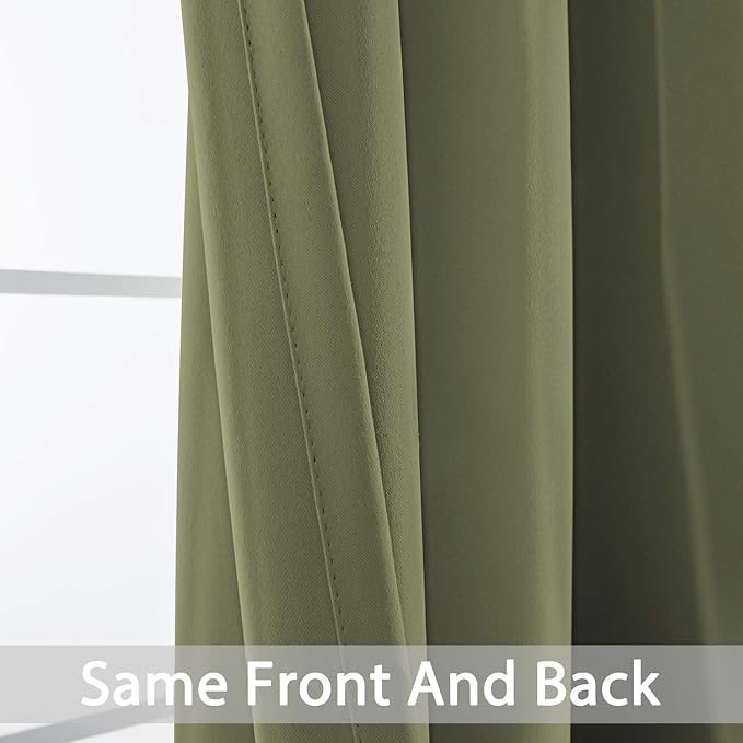 Yakamok Extra Wide Blackout Curtain for Sliding Glass Door, Grommet Thermal Insulated Room Divider Curtain 100W x 84L inch, Room Darkening Patio Curtain,8.3ft Wide x 7ft Tall, 1 Panel,Sage