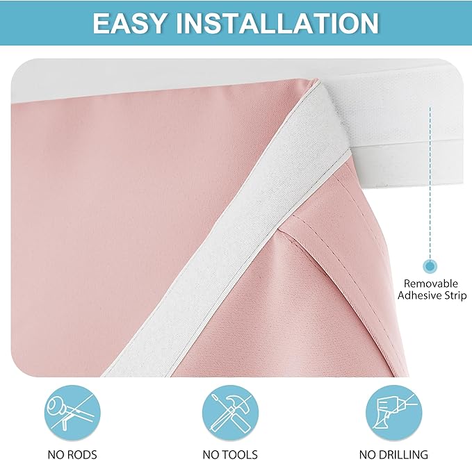 RYB HOME Privacy French Door Cover - Room Darkening Window Curtains for Front/Tricia/Cloest Door Tie up Shade for Sightseeing, W34 x L40 inch, 1 Panel, Orange Pink