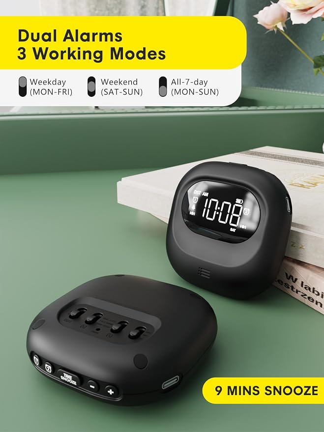ROCAM Vibrating Alarm Clock Bed Shaker, Rechargeable 3000mAh Battery - Image 7