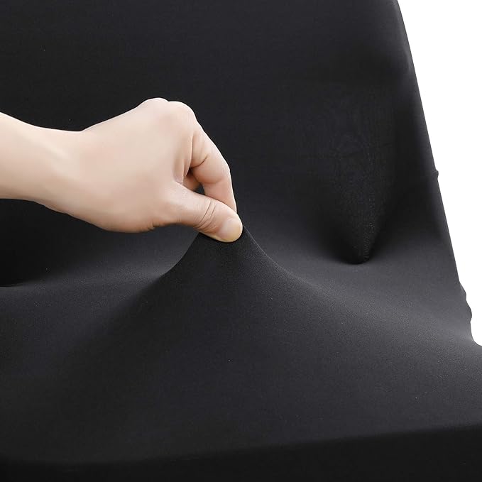 Peomeise Stretch Spandex Folding Chair Cover for Wedding Party Dining Banquet Event (Black,12pcs)