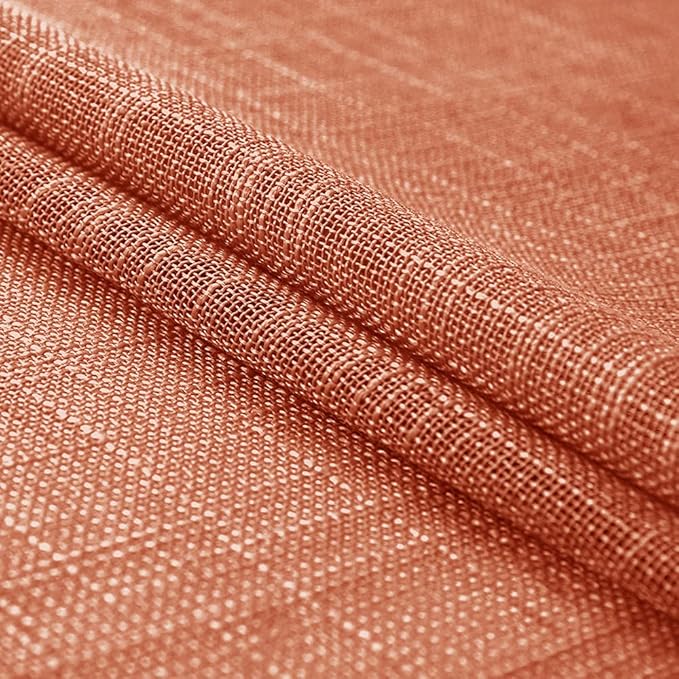 XTMYI Pumpkin Color Fall Decor for Kitchen Home Boho Sheer Burnt Orange Curtains for Bedroom Bathroom Window 24 Inch Length