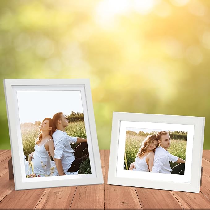 Giftgarden White Multi Picture Frames with Mat for Multiple Sizes Photos, Four 4x6, Four 5x7, Two 8x10 for Gallery Photo Frame Collage Wall or Tabletop Display, Assortment Set of 10