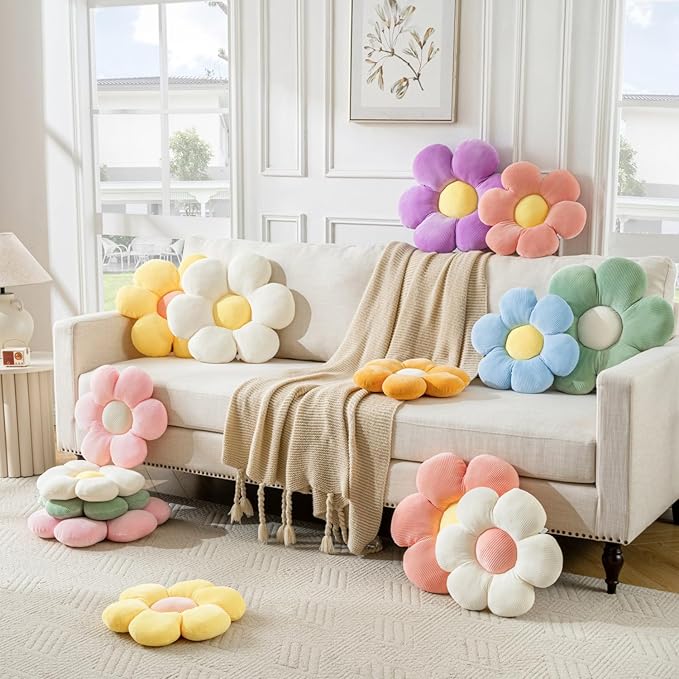 Flower Shaped Throw Pillow Cushion Flower Pillow Soft Seating Plush Pillow 23.26" Floor Pillows Home Decorative Seating Cushions