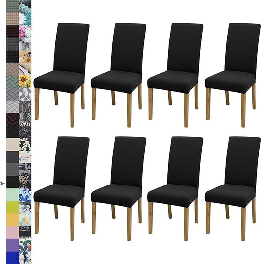 BIETYONE Chair Covers,Dining Room Chair Covers Set of 8,Stretch Kitchen Chair Cover,Washable Dining Chair Cover,Parsons Chair Slipcovers Protective,for Home,Restaurant,Banquet