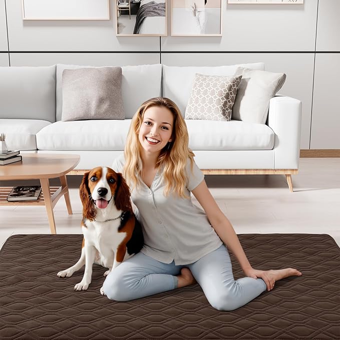 Smiry Reversible Waterproof Couch Covers for Sofa, Washable Dogs Couch Covers for 3 Cushion Sofa Pet Friendly, Water Resistant Furniture Protector Slipcover, Geometric (52"x82", Chocolate/Dark Grey)