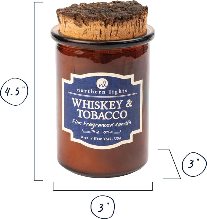 Northern Lights Candles - Spirit Jar Candles - Whiskey & Tobacco - 52601