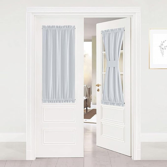 NICETOWN Greyish White Sidelight Door Panel - Room Darkening Side Lights Curtain and Drapery Thermal Insulated and Privacy Assured (1 Panel, 40" Long, Platinum)