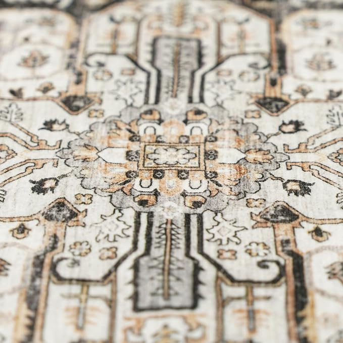 2x5 Entryway Runner Rug - Hallway/Kitchen/Bedroom/Dining Room Rug - Washable Soft Stain-Resistant -Ideal Size for Placing Under Queen-Size Bed Sofas-Perfect for Apartments & Small Spaces 2x5 Black